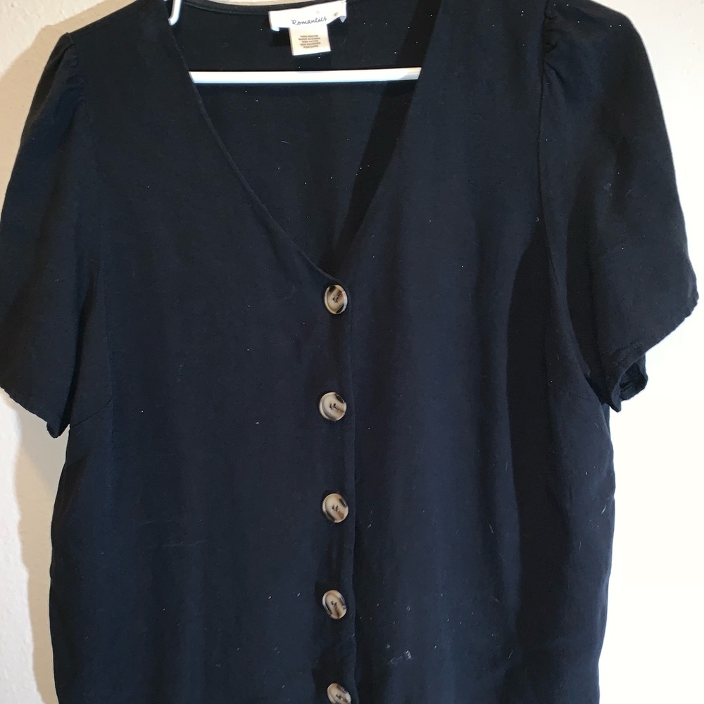 Black Button Down Blouse